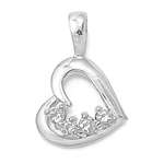 Silver Heart Pendant w/ CZ