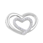 Silver Pendant W/ CZ - Heart