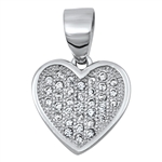 Silver Heart Pendant W/ CZ