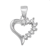 Silver Heart Pendant W/ CZ