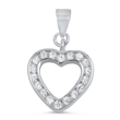 Silver Heart Pendant W/ CZ