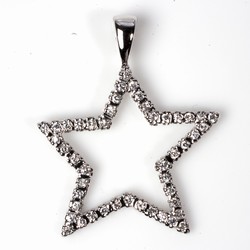 Silver CZ Pendant - Star