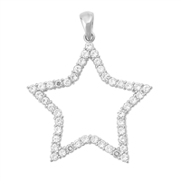 Silver CZ Pendant - Star