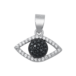 Silver CZ Pendant - Eye