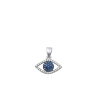 Silver CZ Pendant - Evil Eye