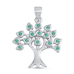 Silver Pendant W/ CZ - Tree of Life