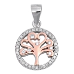 Silver Pendant W/ CZ - Tree of Life