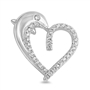Silver Pendant W/ CZ - Dolphin & Heart