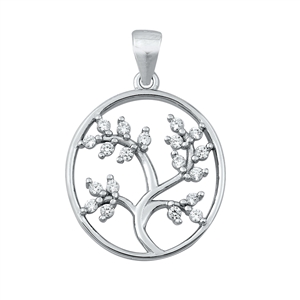 Silver CZ Pendant - Tree of Life