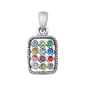 Silver CZ Pendant - Hoshen