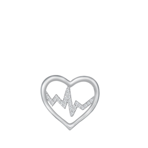 Silver CZ Pendant - Heart Lifeline