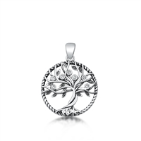 Silver CZ Pendant - Tree of Life