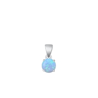 Silver Lab Opal Solitaire Pendant