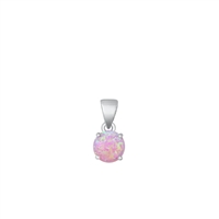 Silver Lab Opal Solitaire Pendant