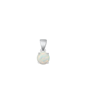 Silver Lab Opal Solitaire Pendant