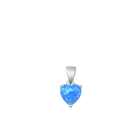 Silver Solitaire Pendant - Blue Lab Opal