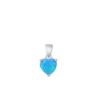 Silver Lab Opal Pendant - Heart