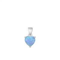 Silver Lab Opal Pendant - Heart