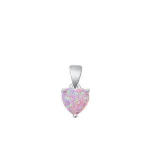 Silver Lab Opal Pendant - Heart