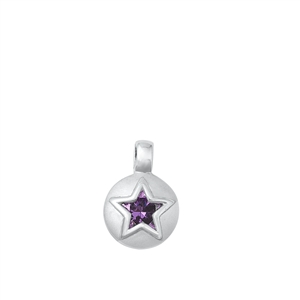 Silver CZ Pendant - Star