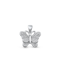 Silver CZ Pendant - Butterfly