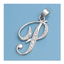 Silver Initial Pendant - P