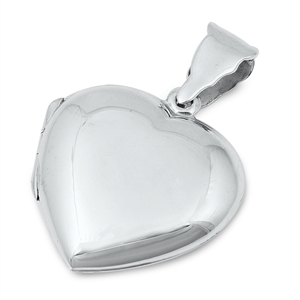 Silver Locket Pendant - Heart