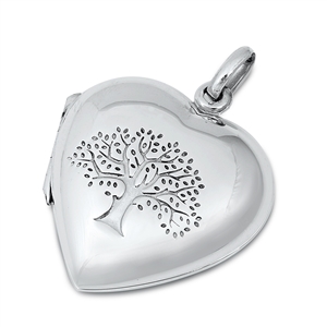 Silver Pendant - Tree of Life Heart