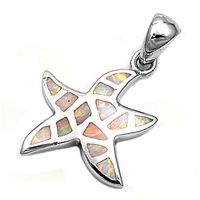 Silver Lab Opal Pendant - Starfish