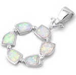 Silver Lab Opal Pendant - Wreath