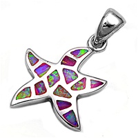 Silver Lab Opal Pendant - Starfish