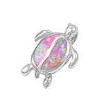 Silver Lab Opal Pendant - Turtle
