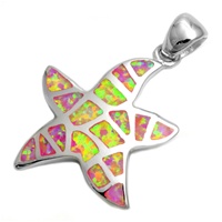 Silver Lab Opal Pendant - Starfish