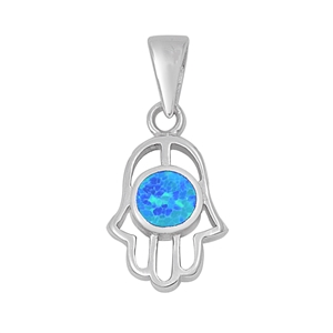 Silver Lab Opal Pendant - Hand of God