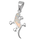 Silver Lab Opal Pendant - Lizard