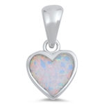 Silver Lab Opal Pendant - Heart