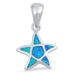 Silver Lab Opal Pendant - Star