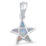 Silver Lab Opal Pendant - Starfish