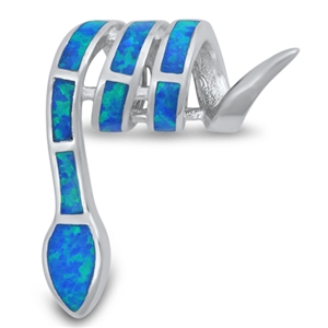 Silver Lab Opal Pendant - Snake