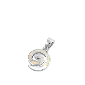 Silver Lab Opal Pendant - Spiral