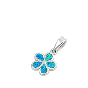 Silver Lab Opal Pendant - Plumeria