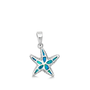 Silver Lab Opal Pendant - Starfish