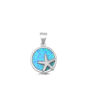 Silver Lab Opal Pendant - Star Fish