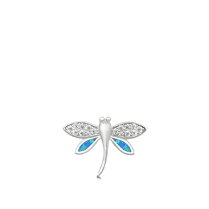 Silver Lab Opal Pendant - Firefly