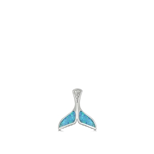 Silver Lab Opal Pendant - Whale Tail