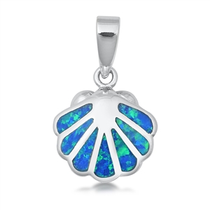 Silver Lab Opal Pendant - Seashell