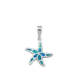 Silver Lab Opal Pendant - Starfish