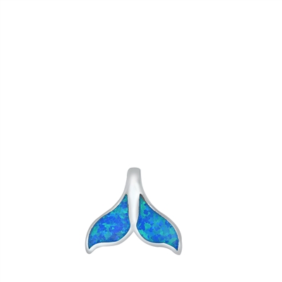 Silver Lab Opal Pendant - Whale Tail