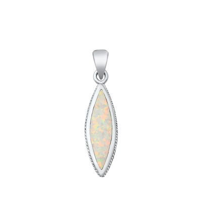 Silver Lab Opal Pendant - Marquise