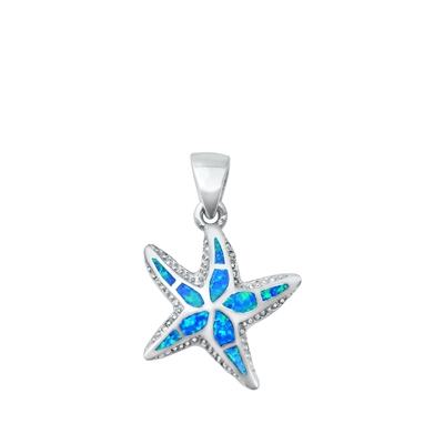 Silver Lab Opal Pendant - Starfish